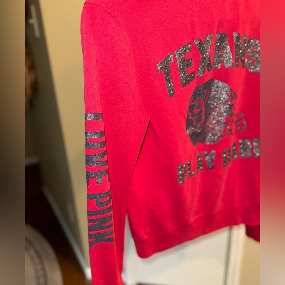 PINK Victoria’s Secret NFL Houston Texans Jacket Hoodie Bling . Size XS - Picture 4 of 10